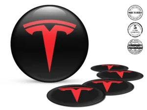Tesla Autocollants Jantes Design Bombé Élégant Emblème